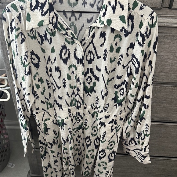 Patterned Long Sleeve Dress Zara - Picture 1 of 3